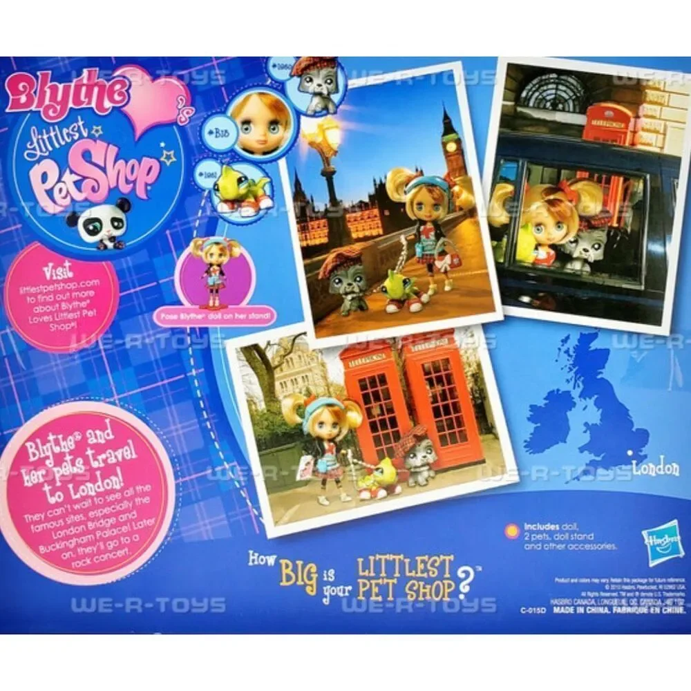 Blythe Love's Littlest Pet Shop Sight Seeing Cute London Doll Set 2010 Hasbro NE